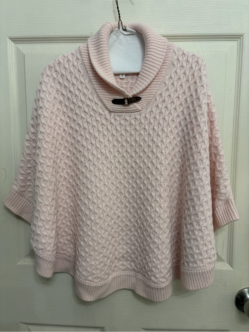 Janie & Jack Pink Cable Knit Poncho Cape Turtleneck pink color girls size 12